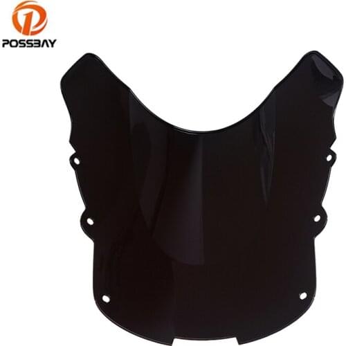 POSSBAY Motorcycle Windshield Scooter Windscreen Double Bubble Cafe Racer motorbike Wind Deflectors for Honda CBR 1100XX 96-07