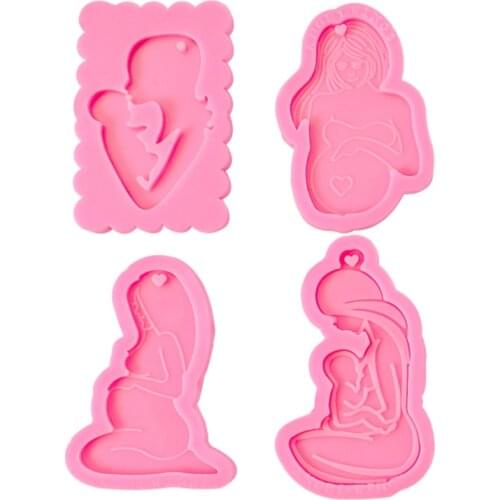 Creative Mother and Baby/pregnant Woman Keychain Resin Mold Cake Decoration Accessories Thanksgiving Gift Making Tool