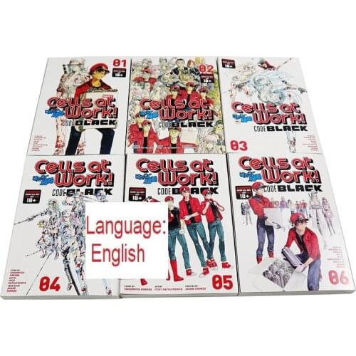 Booking, send out after 60 day) Random 1 Book Cells at Work! CODE BLACK English Manga Book Adult Health Knowledge Cartoon Anime