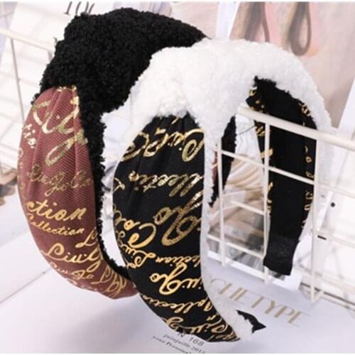 Black White Headband Women Wool Cotton Headband Turban Knotted Hairband Color Blocking Fabric Headband Hair Hoop Girls Headband