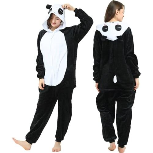 Flannel kigurumi long sleeve hood panda onesie men women adult onsie pizama Onepiece tulum overalls red-eye panda animal pajamas