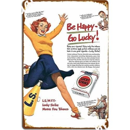 Go Lucky Vintage Ad Metal Plaque Poster Custom Wall Pub Wall Decor Cave Pub Tin Sign Posters