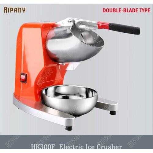 HK300F electric ice crusher shaver double blade ice block breaking machine smoothie snow cone maker ice cube grinder processor