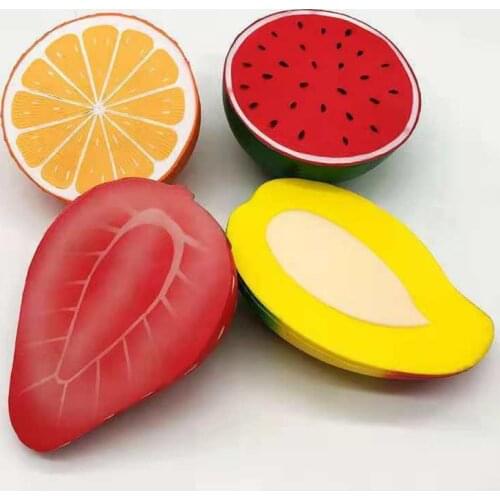 PU Slow Rebound Simulation Soft Realistic Fruits Strawberry Watermelon Orange Mango Decompression Toy For Children And Adults