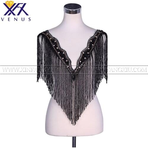 XFX VENUS 1 Set Handicraft wedding beaded appliques Stones Tassel Women Clothing Fabric DIY Craft for accessories clothing Decor
