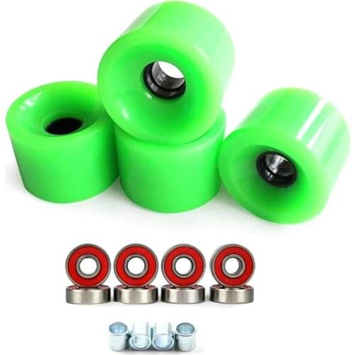 1 Set Dancing Longboard 4PCS Skateboard Wheels 8Ball Bearings ABEC-9 70X51mm PU 78A 75% Rebound Large Size Wheels
