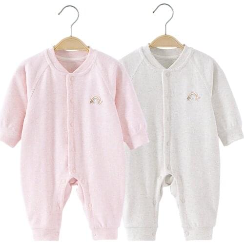 Newborn Baby Boys Girls Romper Casual Boy Girl Soft Cotton Infant Long Pajamas Solid Color Toddler Outfits Suits For Baby 0-1 Y