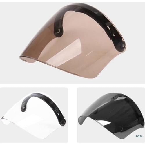 3/4 Open Face Helmet Visor Sun Shade Protector for 3-snap Retro Motorcycle Helmet Accessories W91F