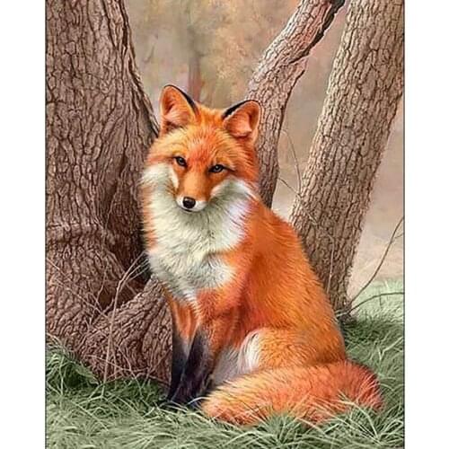 "fox"5D DIY Diamond Painting animal Embroidery Full Square/round Cross Stitch Rhinestone Mosaic Painting Decor Gift WG129