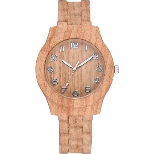 Fashion Casual Watch for Men and Women Arabic Number Retro Wood Texture Quartz Watch Dress Clock Ladies Wristwatch Reloj Mujer