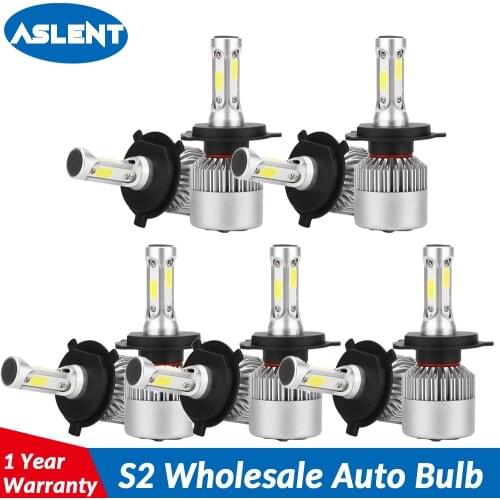 ASLENT S2 Wholesale Car Lights Bulbs H7 LED H4 9003 HB2 H11 H1 H3 H8 H9 880 9005 9006 H13 9004 9007 Auto Headlight 12V Fog Light