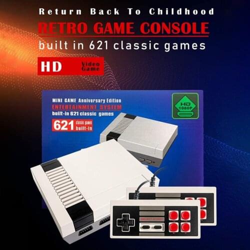 Retro TV Video Game Console Built-in 621 Classic Games with 2 Gamepads 8-Bit HD Video Console Support HDMI-Compatible Output