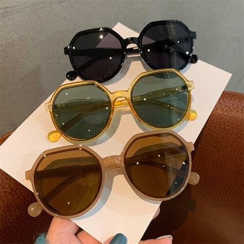 Retro Round Frame Sunglasses Beige White Net Red Same Sunglasses Fashion Ins Style Personality Matching Accessories