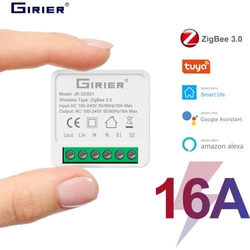 Tuya ZigBee 3.0 Smart Light Switch Module, Smart Home Automation DIY Breaker Supports 2 Way Control, Work with Alexa Google Home