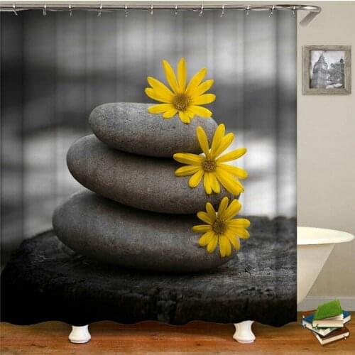 Waterproof Shower Curtain 3d printed Flowers Bath Curtains Bathroom Polyester Cloth 180*180cm Home Bath Screen With 12 Hooks