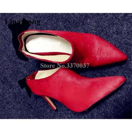 2018 Spring New Fashion Women Pointed Toe Back Bowknot Pumps Red White Leopard Slip-on Low Back High Heels Dress Shoes