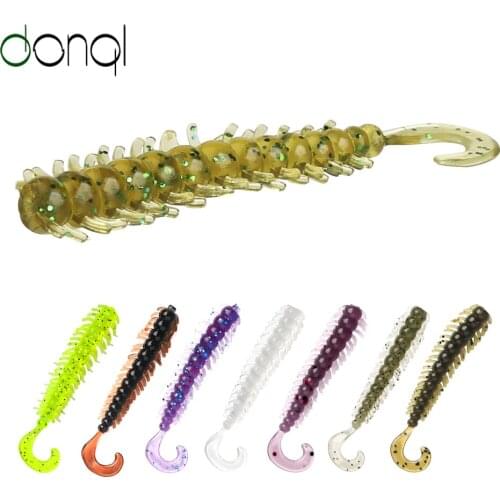 DONQL 10Pcs Silicone Soft Lures 50mm 1g Worm Centipede Fishing Baits Artificial Wobblers Bass Carp Swimbait Fishing Jigging Lure