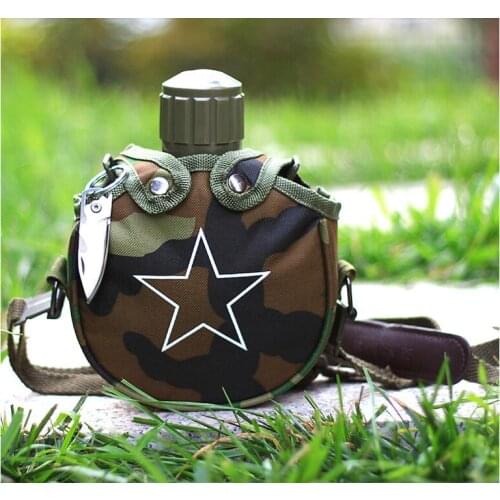 2016 Army Water Bottle Stainless Steel Heat Preservation 0.8L Military Canteen Camping Hiking Survival Kettle Outdoor Tableware