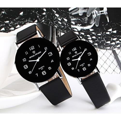 2021 Women Black Watch Hot Sale Leather Band Stainless Steel Analog Quartz Wristwatch Lady Female Casual Watches