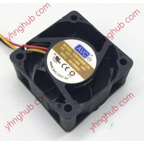 AVC DS04020B12S 087 Server Cooling Fan DC 12V 0.4A 40x40x20mm 3-wire