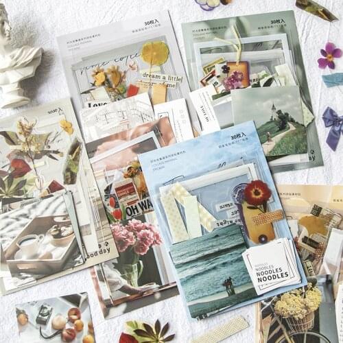 30Pcs/pack Time collector Decorative Stickers Scrapbooking DIY Diary Album Phone landscape Stick Label Kawaii Stationery