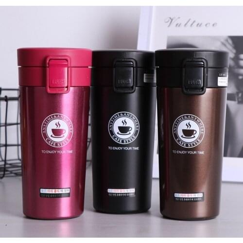 380ml Double Stainless Steel 304 Coffee Mug Leak-Proof Thermos Mug Travel Thermal Cup Thermosmug Water Bottle For Gifts