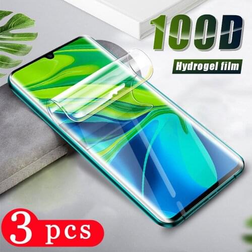 3Pcs full cover for xiaomi mi note 10 pro hydrogel film mi 9 se lite cc9e cc9 9T pro phone screen protector protective Not glass