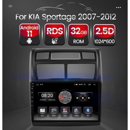 Android Car Multimedia Radio Player For KIA Sportage 2007 2008 2009 2010 2011 2012 Mirror Link Steering Wheel Control Two USB