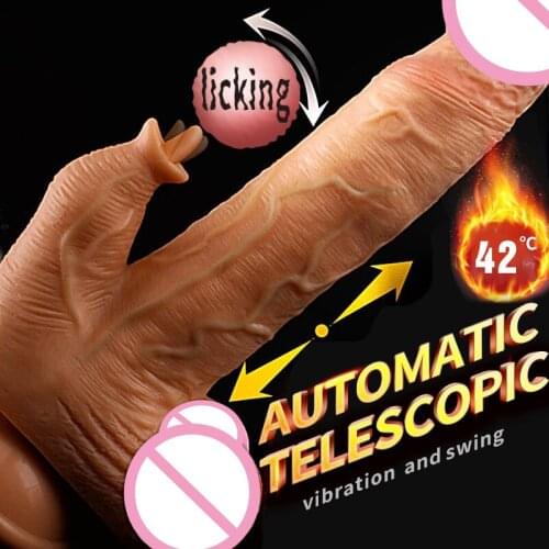 Wireless remote telescopic dildo vibrator Layer Silicone Big Penis Heating Realistic Dildo G spot Massage sex toy for women shop