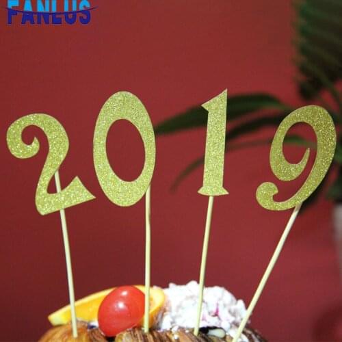 10pcs/Set Glitter Numbers Happy Birthday Cake Topper Personalized Decorations Wedding Birthday Cupcake Party Favors Decorations