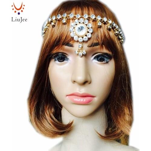 Rhinestone Goddess head band hair jewelry prom wedding bridal prom birthday boho bollywood headband hair accessory KD041