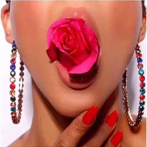 Mixed color Large Round Earrings womens accessories jewelry retro Round Earrings loud bright Earrings womens Gift Earrings