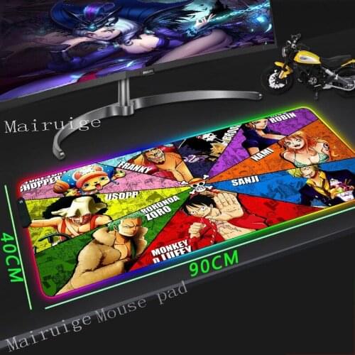 Mairuige Large RGB Gaming Mouse Pad Anime One Picture Lock LED Lighting Rubber Gaming Computer Suitable for PC PC Mouse Desk Mat