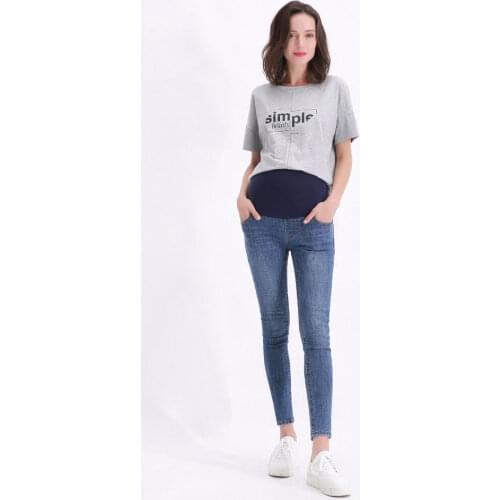 Maternity Pants for Pregnant Women Clothes Pregnancy Jeans Pants for Plus Size Adjustable Waist Denim Belly Jean Trousers Autumn