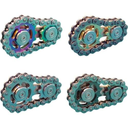 Chain Teeth Flywheel Fingertip Gyro Sprockets Chains EDC Metal Toy Gear Chain Gyro, Childrens Gift Road Bike Spinner