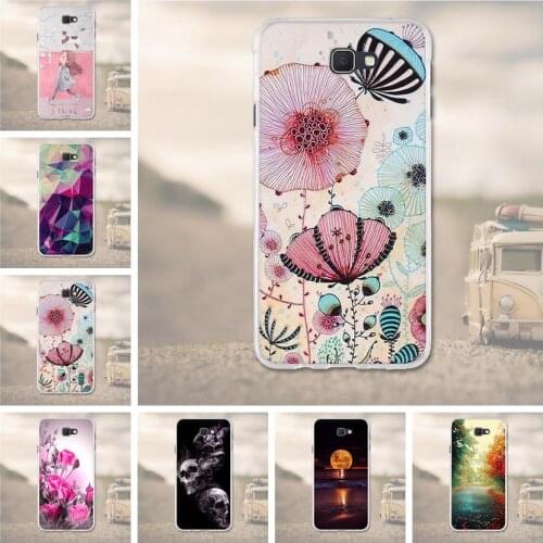 For Fundas Samsung Galaxy J7 Prime Case Soft Silicone Cute Cat Painted Back Cover For Coque Samsung Galaxy On7 2016 G6000 Case