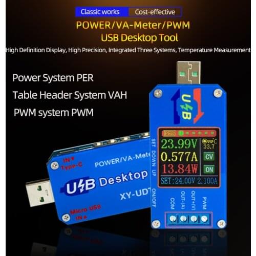 Digital control USB 5v to 12v boost step-down constant-current constant-voltage module voltmeter ammeter coulomb PWM generator