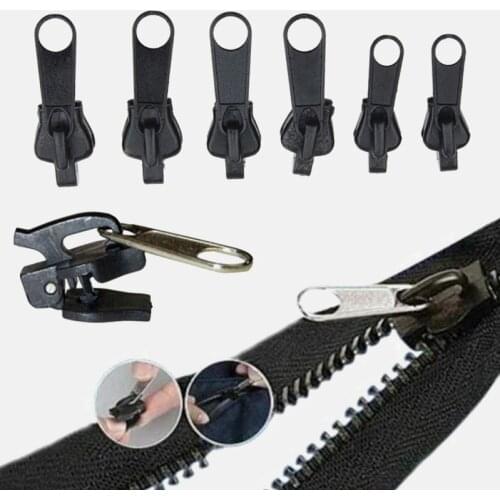 6 Pcs/Set Universal Zippers Fix Zipper Repair Kit Replacement Zip Slider Teeth Rescue New Design Zippers Clothes Sewing Supplies