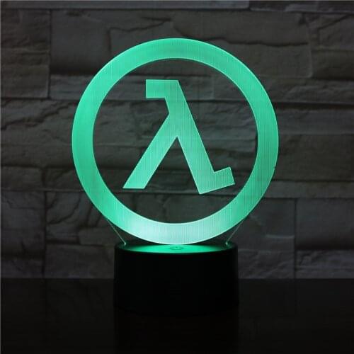 Child 3D Led Nigh Light Half Life Logo Nightlight for Boys Bedroom Decorative Light Kids Best Birthday Gift Led Night Lamp 2432