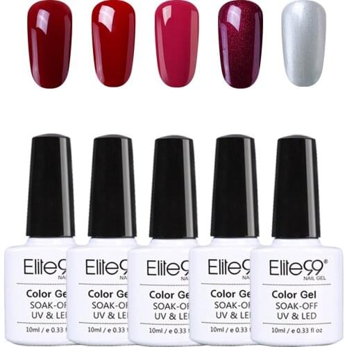 Elite99 5Pieces/Lot 10ml UV Gel Nail Art Manicure Set Color UV LED Soak Off Long Lasting Nail Gel Lacquer For Nail Makeup