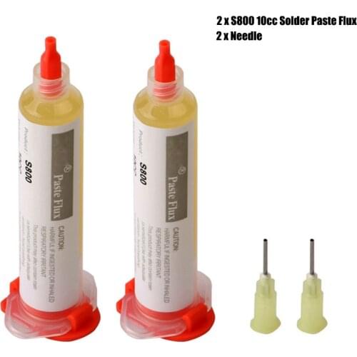 2 Set KSS S800 10CC Solder Paste Flux Soldering Paste With 1pc Needle For Soldering SMD BGA Dispensing needle Welding Flux