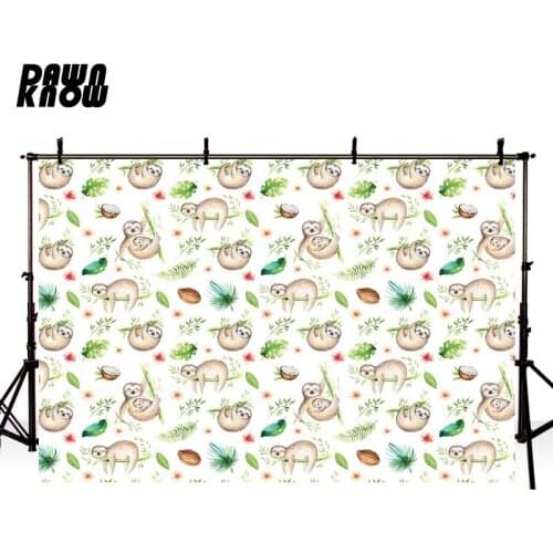 DAWNKNOW Cartoon Bradypod Folivora Photography Background Baby Photocall Photo Shoot Kids Backdrop Children Photo Studio GY051