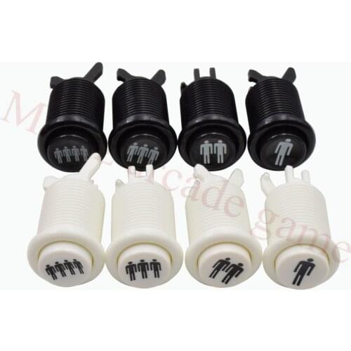 Happ Style 1P/2P/3P/4P Playe White/Black Start American Push Buttons With Micro Switch For Arcade Machine Games Mame Jamma Parts
