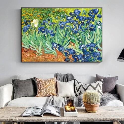 Irises Flowers By Van Gogh Canvas Paintings Reproductions on The Wall Impressionist Art Decorative Pictures for Living Room