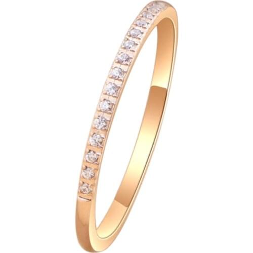 18KGP Rose Gold Color AAA CZ Zirconia Rings Women Girl Fashion Brand 316L Stainless Steel Jewelry Designer Gift (GR229)