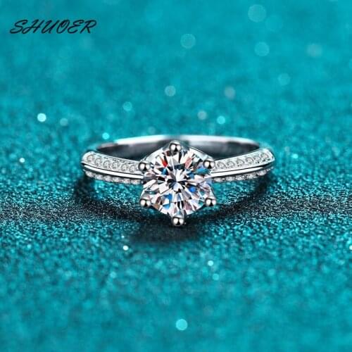 Classic 925 Sterling Silver Round Brilliant Cut 1 Carat Diamond Test Past D Color Moissanite Full Stone Arm Ring Women Jewelry