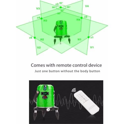 LETER lines Cross line Green laser level electronic system With remote control