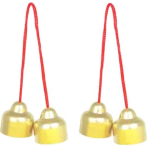Orff Copper Bell Childrens Percussion Pure Copper Bells Metal Instrument with Red Rope Music Supplies for Kids Gift