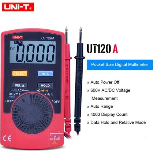 Mini Digital Multimeter UNI-T UT120A Digital LCD Palm Size Auto Range Multimeter DC AC Pocket