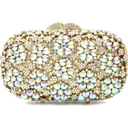 XIYUAN Fashion Luxury colorful crystal Diamond Party bag Evening Bag Bridal Dress Bag clutch purse Women Bag for Cocktail Party